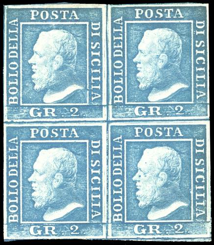 1859 - 2 grana azzurro chiaro, III ... 