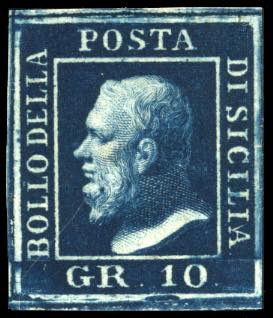 1859 - 10 grana azzurro cupo (12), ... 