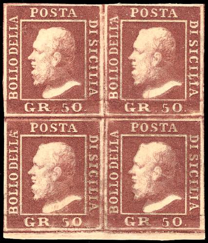 1859 - 50 grana lacca bruno (14), ... 