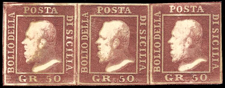 1859 - 50 grana lacca bruno (14), ... 