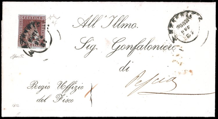 1856 - 1 crazia carminio bruno su ... 