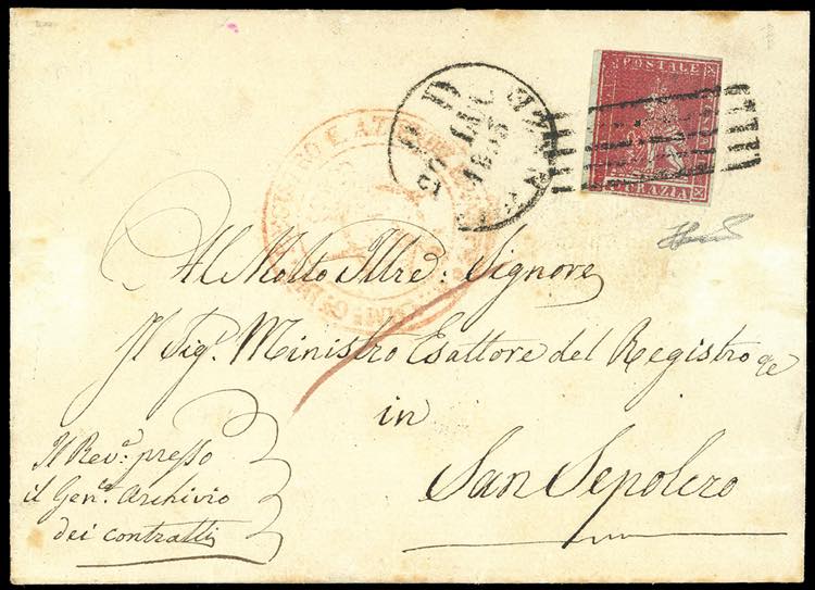 1853 - 1 crazia carminio su ... 