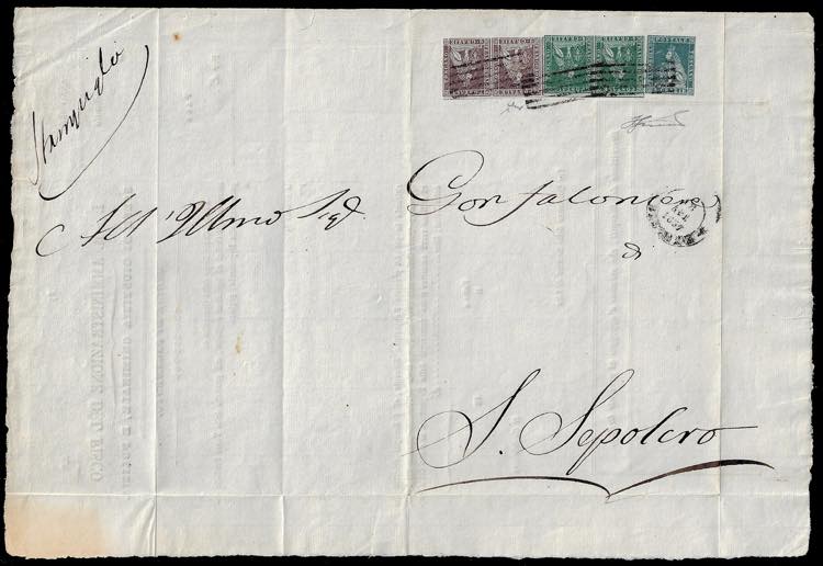 1857 - 2 crazie azzurro verdastro ... 