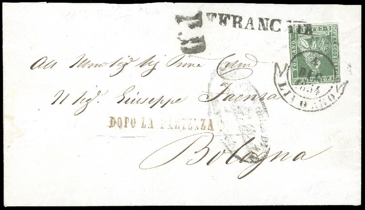 1854 - 4 crazie verde su grigio ... 