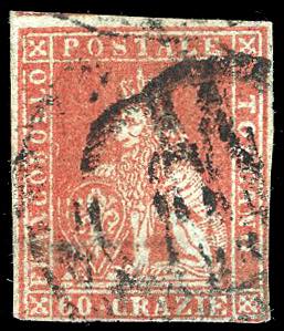 1852 - 60 crazie scarlatto su ... 