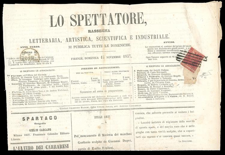 1857 - 1 crazia carminio, II ... 