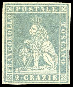 1857 - 2 crazie azzurro grigio ... 