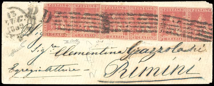 1859 - 1 crazia carminio, II ... 