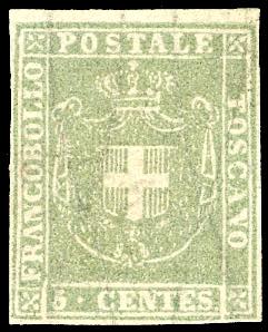 1860 - 5 cent. verde oliva ... 