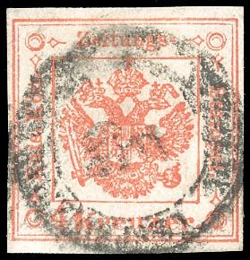 1858 - 4 kr. vermiglio (4a), ... 