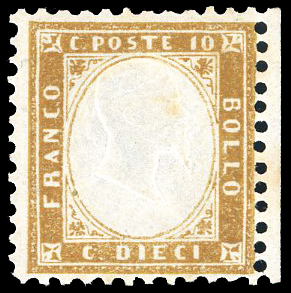 1862 - 10 cent. bistro giallastro ... 