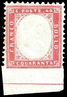 1862 - 40 cent.  rosso carminio, ... 