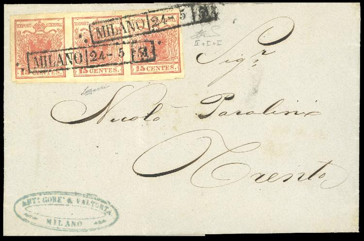 1851 - 15 cent. rosso vermiglio, ... 