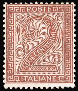 1863 - 2 cent. De La Rue, tiratura ... 