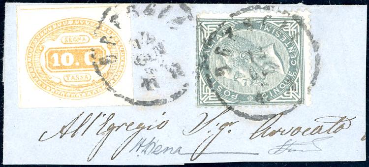 1864 - 5 cent. grigio verde, De La ... 