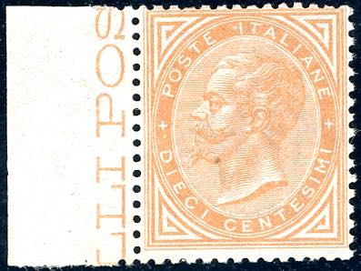 1863 - 10 cent. ocra arancio, De ... 