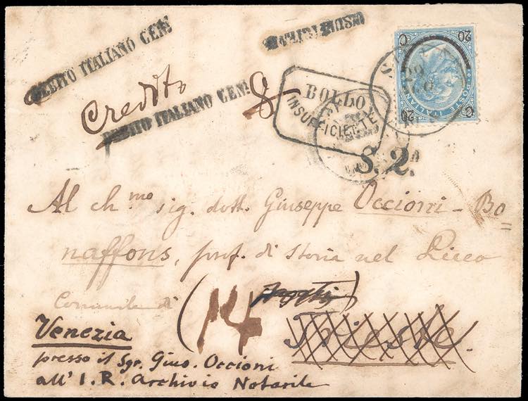 1865 - 20 cent. su 15 cent. Ferro ... 