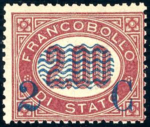 1878 - 2 cent. su 2 lire Servizio ... 