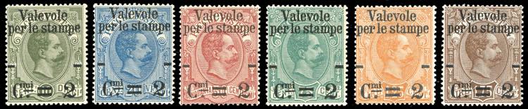1890 - Soprastampati Valevole per ... 