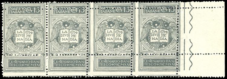 1921 - 15 cent. grigio Dante, non ... 