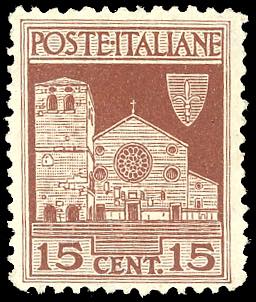 1924 - 15 cent. bruno rosso, ... 