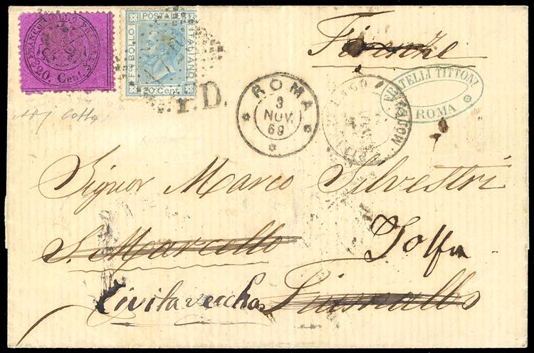1860 - 20 cent. lilla rosa (28e), ... 