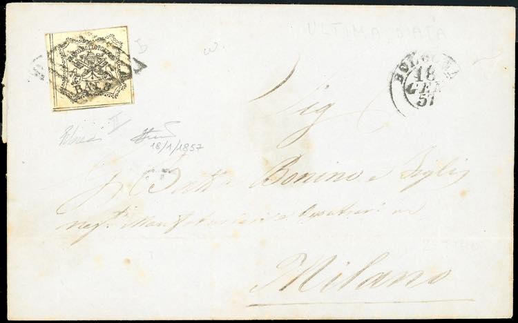 1857 - 8 baj bianco, falso per ... 