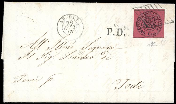 1867 - 20 cent. rosso bruno (18), ... 