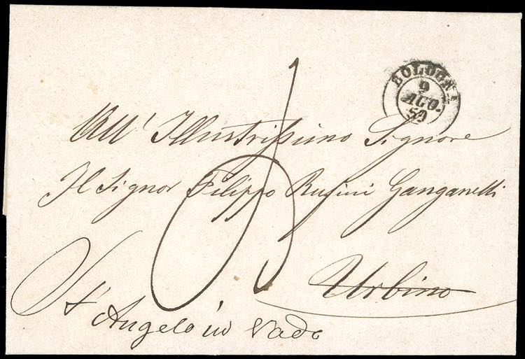 1859 - Lettera non affrancata da ... 