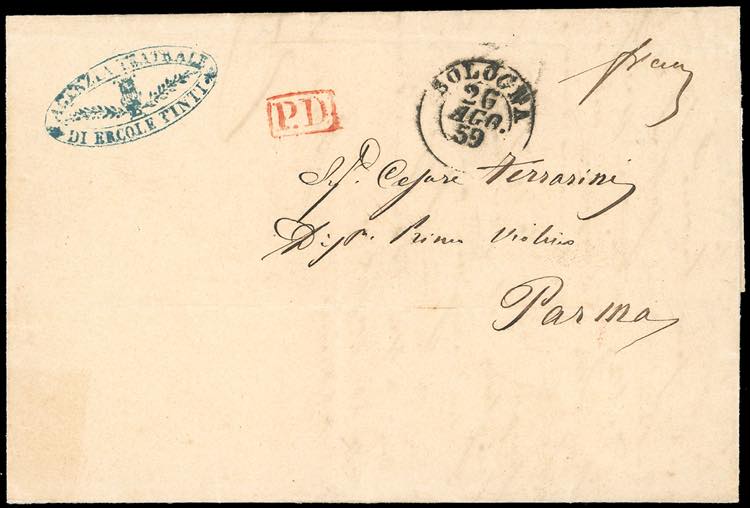 1859 - Lettera pagata in contanti, ... 