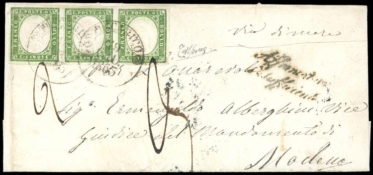 1863 - 5 cent. verde (13Ea), ... 