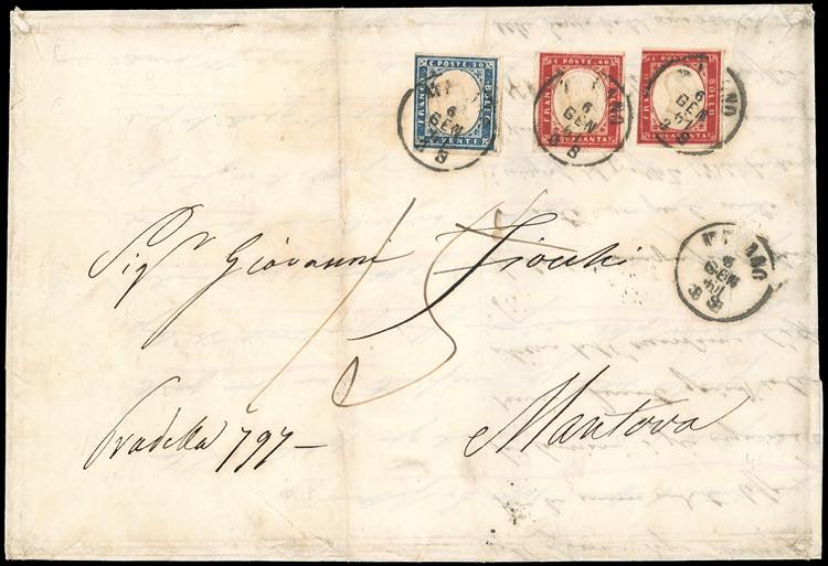 1861 - 20 cent. azzurro, 40 cent. ... 