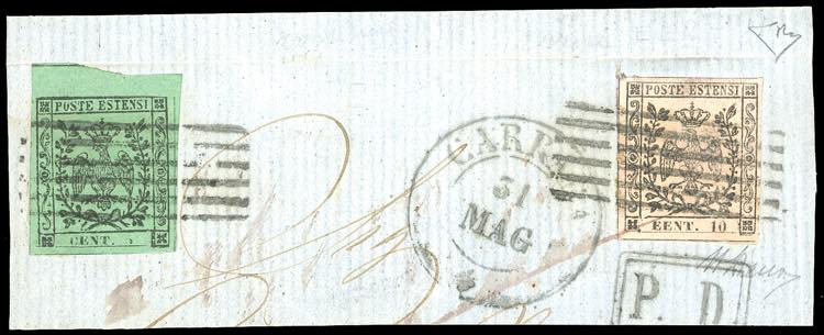 1852 - 10 cent. rosa chiaro, ... 