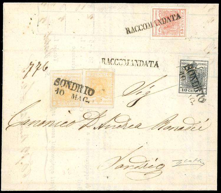 1856 - 5 cent. giallo arancio ... 