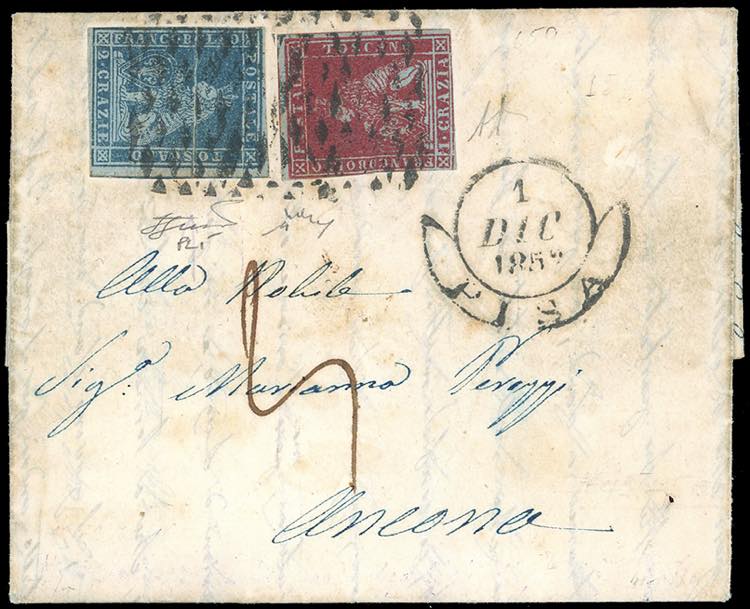 1852 - 2 crazie azzurro grigio, ... 