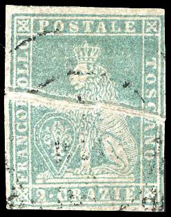 1857 - 2 crazie azzurro grigio ... 