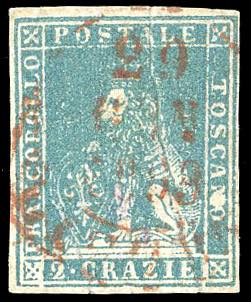 1857 - 2 crazie azzurro, II ... 