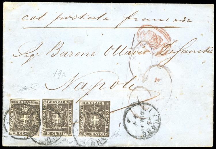 1860 - 10 cent. bruno nero (19a), ... 