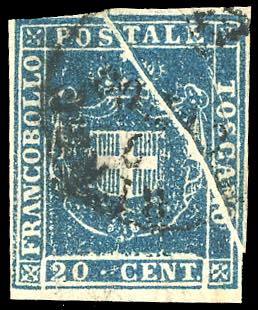 1860 - 20 cent. azzurro (20), ... 