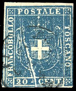 1860 - 20 cent. azzurro (20), ... 