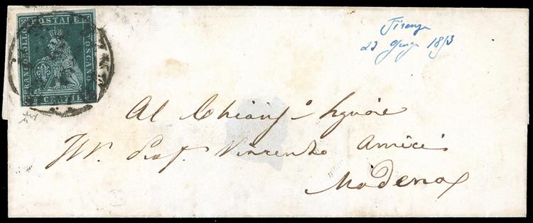 1853 - 4 crazie verde scuro su ... 