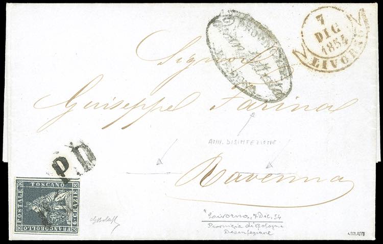 1854 - 6 crazie ardesia su grigio ... 