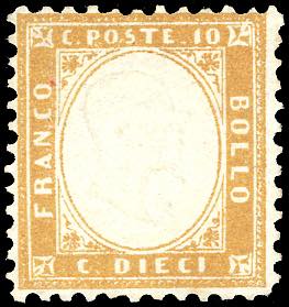 1862 - 10 cent. bistro giallastro ... 