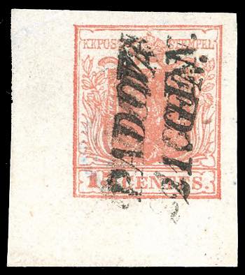 1852 - 15 cent. rosso, carta a ... 