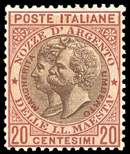 1893 - 20 cent. rosso bruno e ... 