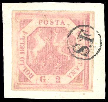 1858 - 2 grana rosa chiaro (5), ... 