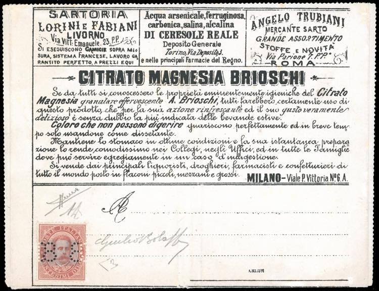 1887 - 8-8 su 10 cent., errore di ... 