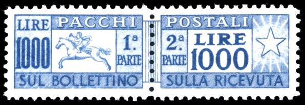 PACCHI POSTALI 1954 - 1.000 lire ... 