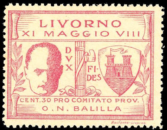 LIVORNO 1930 - 30 cent. Mussolini ... 