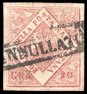1860 - 20 grana rosa brunastro, ... 